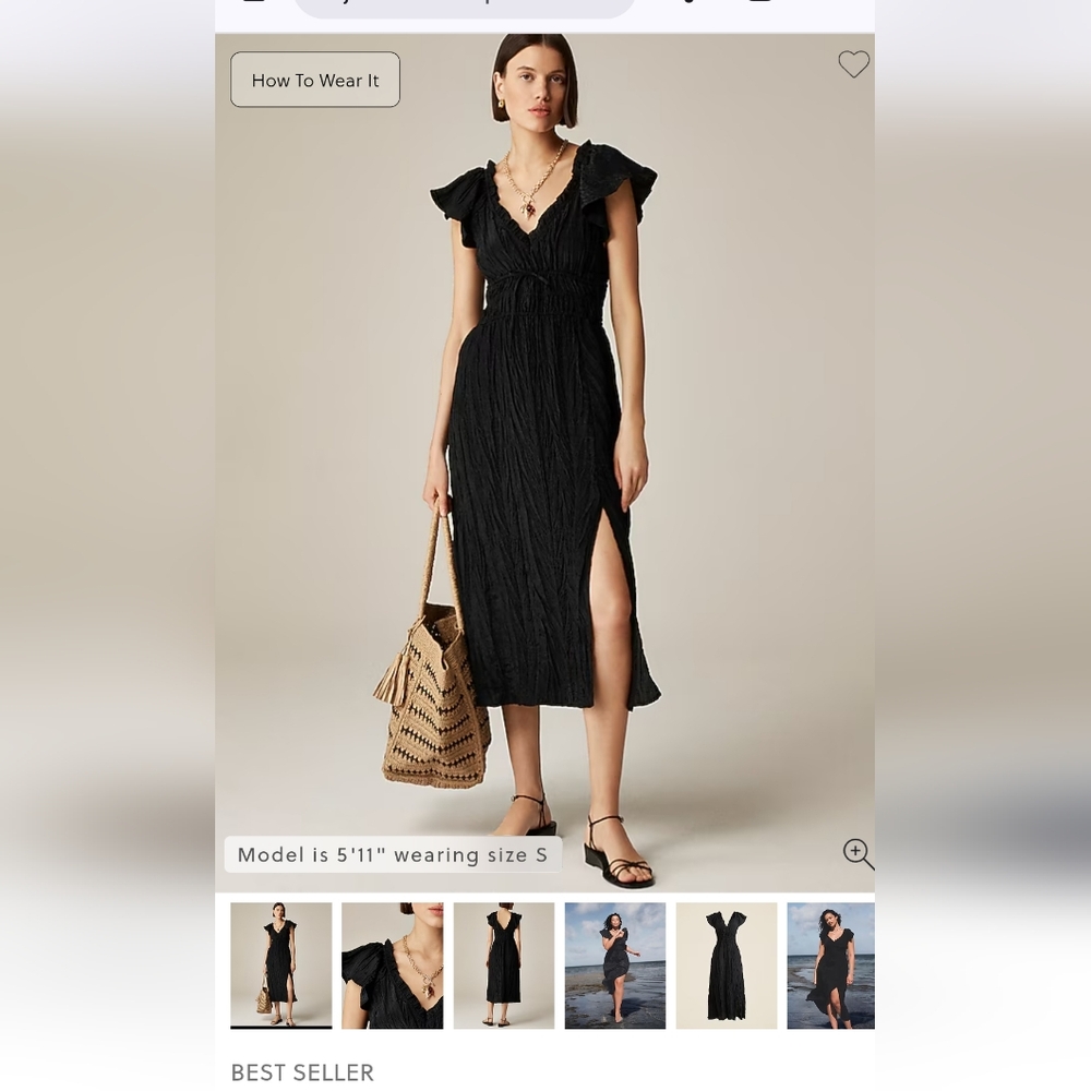 J Crew Palermo Dress in Viscose Blend Crinkle